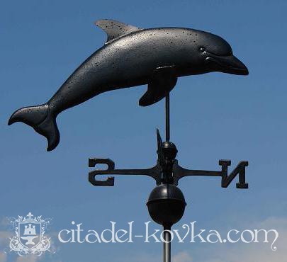 Флюгер кованый Дельфин фотография 1