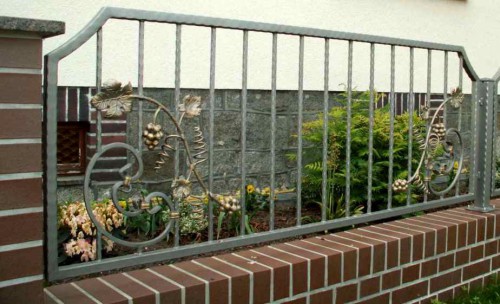 Простой кованый забор с виноградом фотография 2